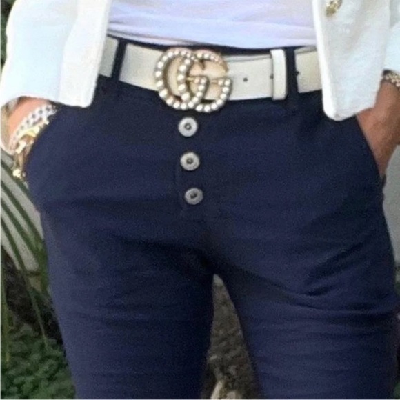 BEVY FLOG Ronit Pants Black Trouser Button Fly Jogger Sz 25 - Picture 2 of 16